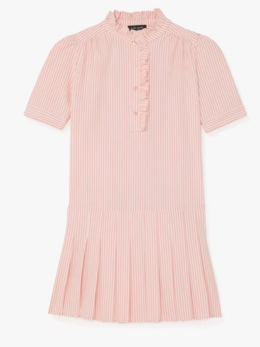 kate spade Seersucker Pleated Shirt Dress Sz Small - Picture 2 of 11